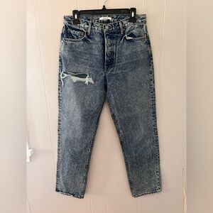 GRLFRND Acid Wash Straight Leg Jeans